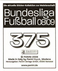 Panini 430 Fussball BL 2008/09 Albert Streit FC Schalke 04 